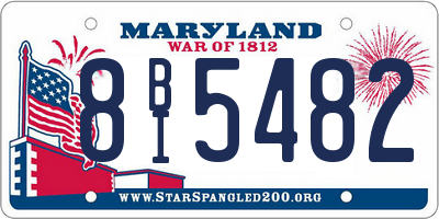 MD license plate 8BI5482