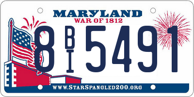 MD license plate 8BI5491