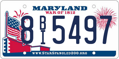 MD license plate 8BI5497