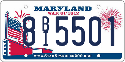 MD license plate 8BI5501