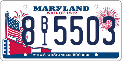 MD license plate 8BI5503