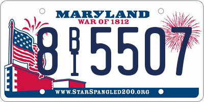 MD license plate 8BI5507