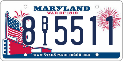MD license plate 8BI5511