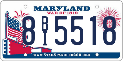 MD license plate 8BI5518