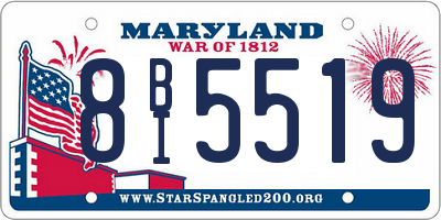 MD license plate 8BI5519