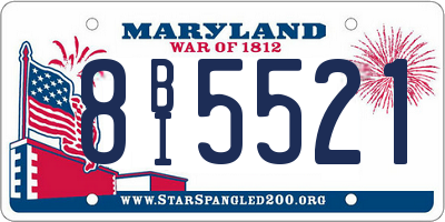 MD license plate 8BI5521