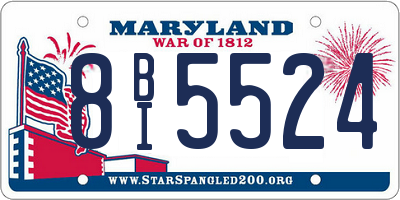 MD license plate 8BI5524