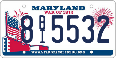 MD license plate 8BI5532