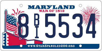MD license plate 8BI5534