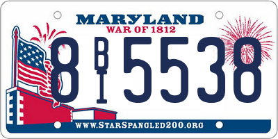 MD license plate 8BI5538