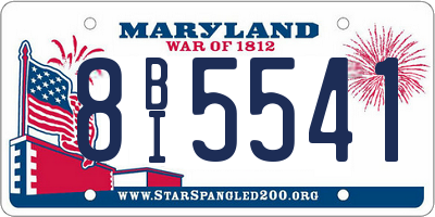 MD license plate 8BI5541