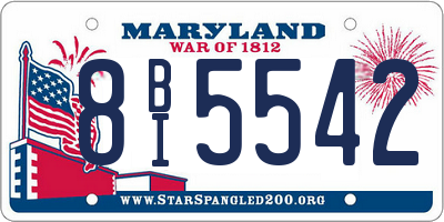 MD license plate 8BI5542