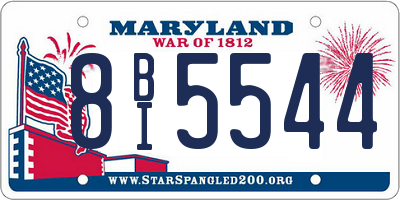 MD license plate 8BI5544