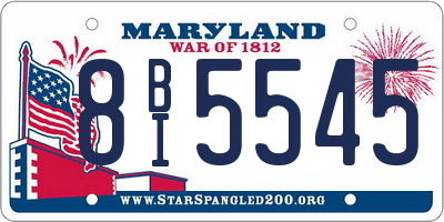 MD license plate 8BI5545