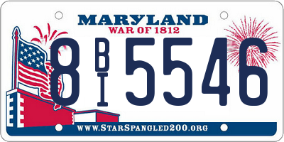 MD license plate 8BI5546