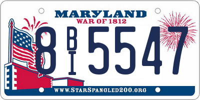MD license plate 8BI5547