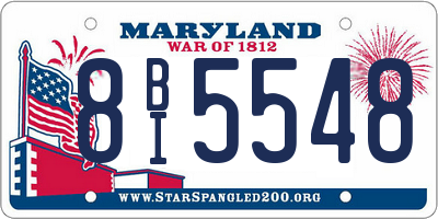 MD license plate 8BI5548