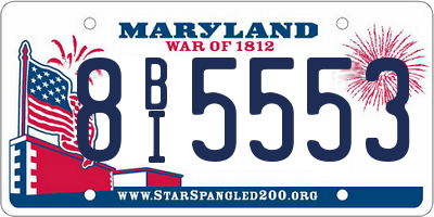 MD license plate 8BI5553
