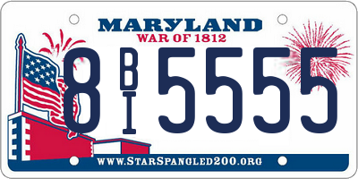MD license plate 8BI5555