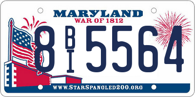MD license plate 8BI5564