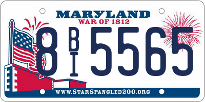 MD license plate 8BI5565