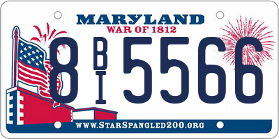 MD license plate 8BI5566