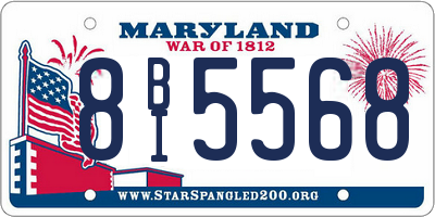 MD license plate 8BI5568