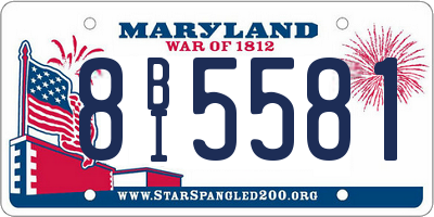 MD license plate 8BI5581
