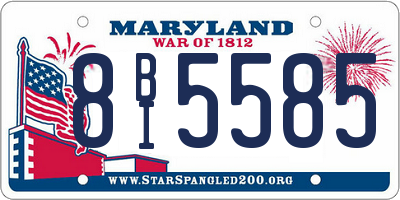 MD license plate 8BI5585