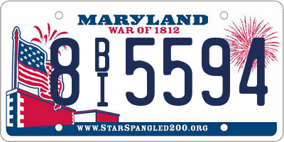 MD license plate 8BI5594