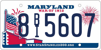 MD license plate 8BI5607