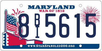 MD license plate 8BI5615