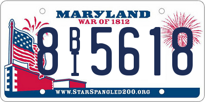 MD license plate 8BI5618