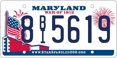 MD license plate 8BI5619