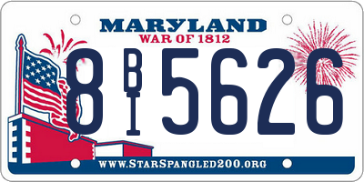 MD license plate 8BI5626