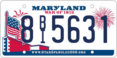 MD license plate 8BI5631