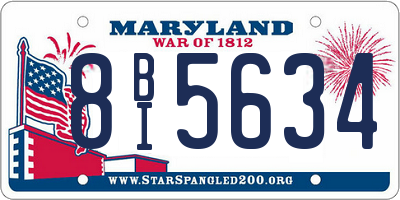 MD license plate 8BI5634