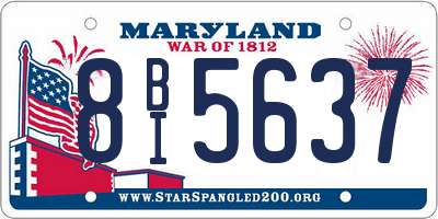 MD license plate 8BI5637