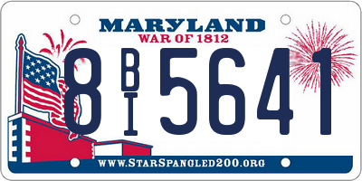 MD license plate 8BI5641