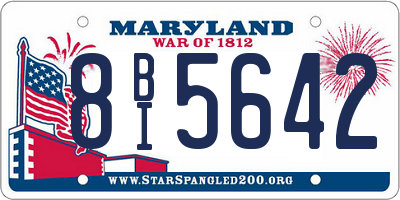MD license plate 8BI5642