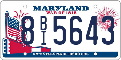 MD license plate 8BI5643