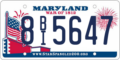 MD license plate 8BI5647