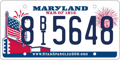 MD license plate 8BI5648