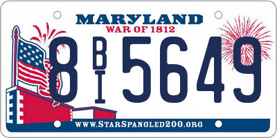 MD license plate 8BI5649