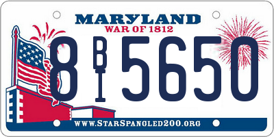 MD license plate 8BI5650