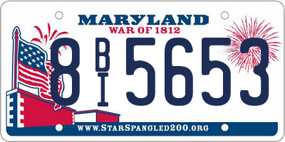 MD license plate 8BI5653