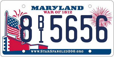 MD license plate 8BI5656