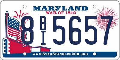 MD license plate 8BI5657