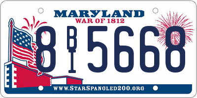 MD license plate 8BI5668