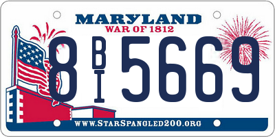 MD license plate 8BI5669